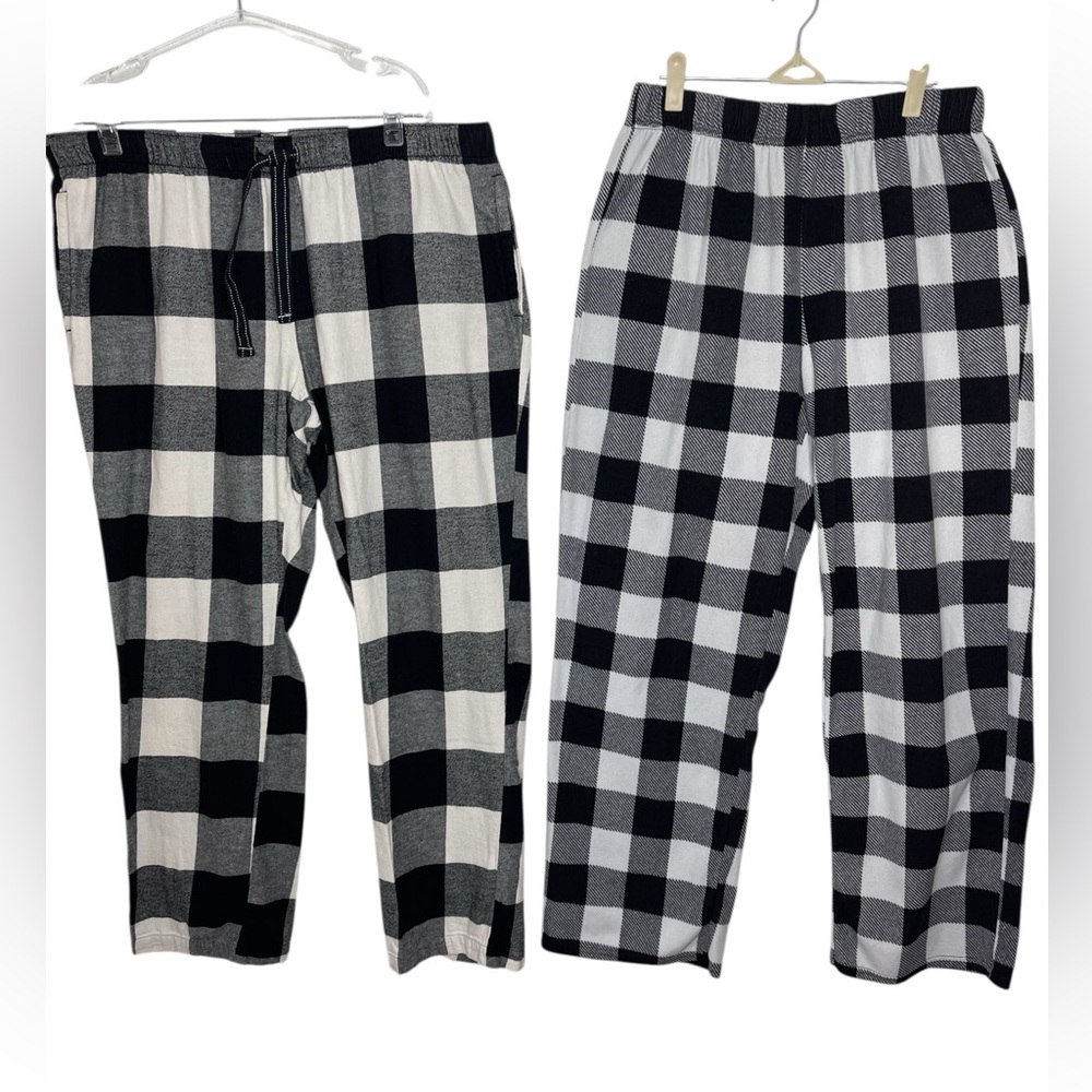 Men’s Plaid Pajama Pants Bundle Cozy Fleece Lounge Sleepwear Holiday Lg Xlg